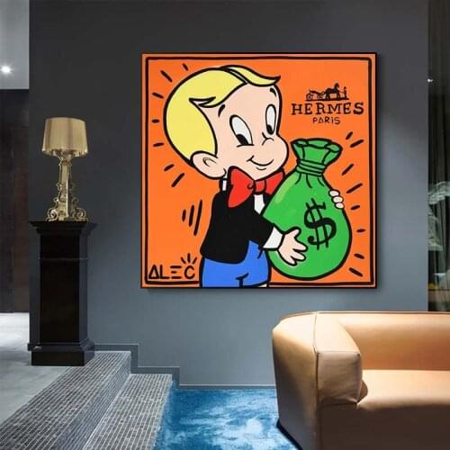 Alec Monopoly Rich Money Man Canvas Painting on The Wall Art Posters and Prints Graffiti Art Wall Pictures Home Decor Cuadros