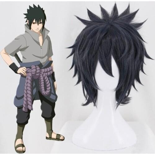 Anime Cosplay Wigs Akatsuki Sasuke Uchiha Cosplay Wig Heat Resistant Synthetic Wig Hair Halloween Party Wig