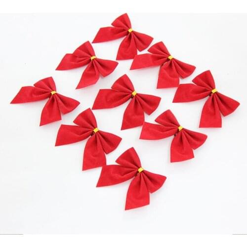 Christmas Tree Bow-knot Decorations for home Baubles Merry XMAS Party Garden Bows Ornament 12PCS Xmas-0006-RD