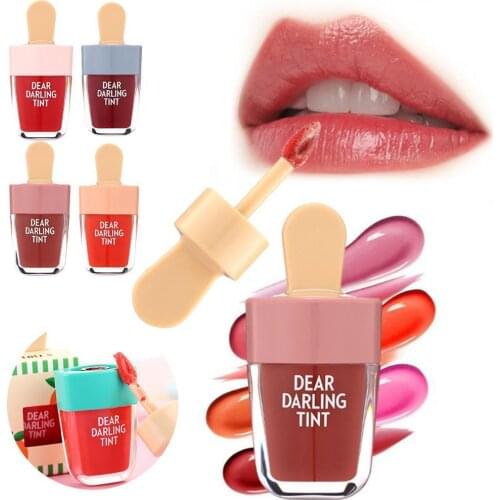 5 Colors Ice Cream Fruit Lip Gloss Lasting Waterproof Non-stick Cup Lip Glaze Dye Lip Gloss Liquid Water Lipstick Dropshipping