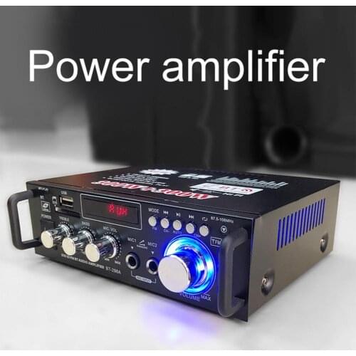BT-298A Power Amplifier Practical Liquid-crystal Display 2CH 12V/220V 600W HiFi Bluetooth 5.0 Audio Amplificador for Home