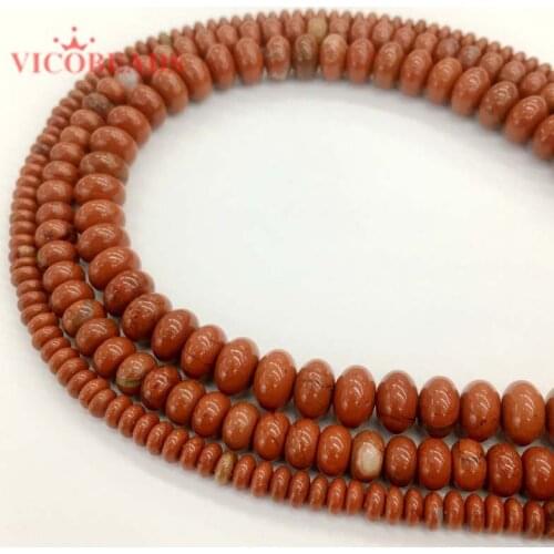 Natural Stone Beads Red Jaspers Stone Spacer Rondelle Beads For Jewelry Making Bracelet