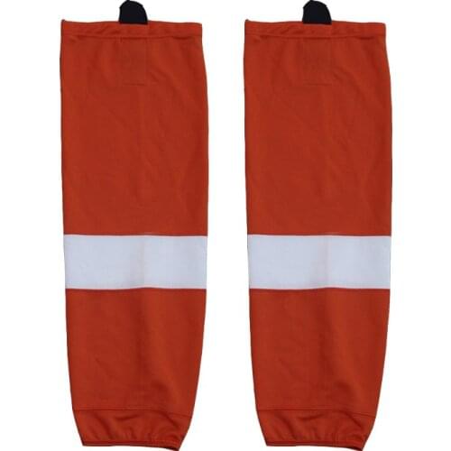 COLDINDOOR 100% Polyester red Ice Hockey Socks Cheap Shin Guards W013