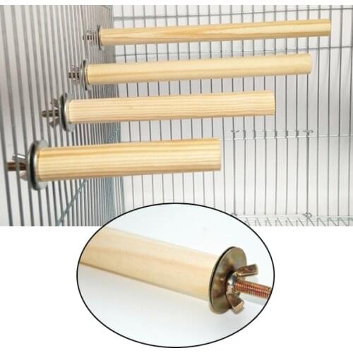 Birds Wooden Hanging Stand Rack Parrots Pet Standing Toy Pet Supplies B1