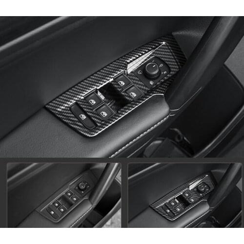 For Volkswagen Tiguan MK2 2016 2017 2018 2019 Accessories Inteiror Car Window Lift Switch Button Panel Trim Cover Auto Stickers