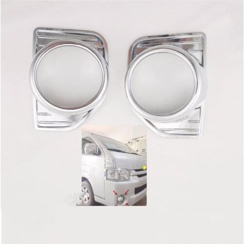 Chrome Front Fog Light Cover Trims Head Fog Lamp Frame Auto Accessories For toyota hiace 2016