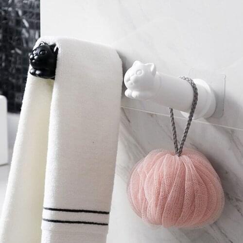 Creative Bathroom Tissue Hanger Toilet Paper Holder Cat Kitchen Roll Holder Adhesive Wall Towel Rack