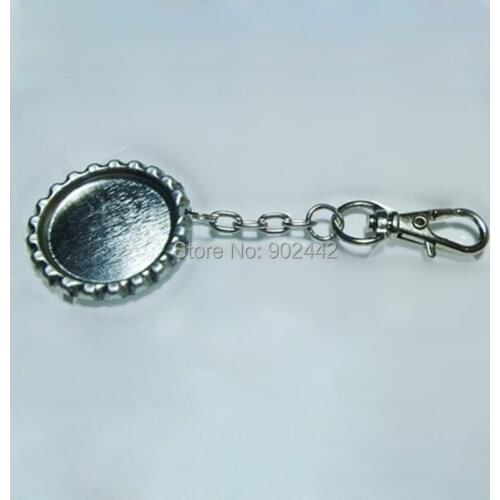 Hot Sales !!! Free Shipping 500 pcs/lot Chrome Flat Bottle Cap Base Tray For Key Chains DIY