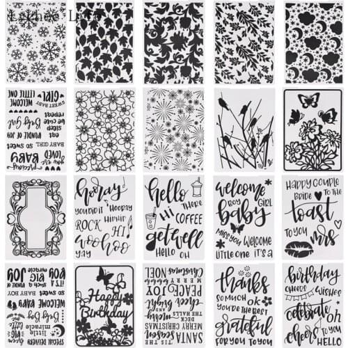 Lychee Life 20 Styles Letter Butterfly Plastic Embossing Folder For Card Making Scrapbooking Paper DIY Craft Decoration Supplies