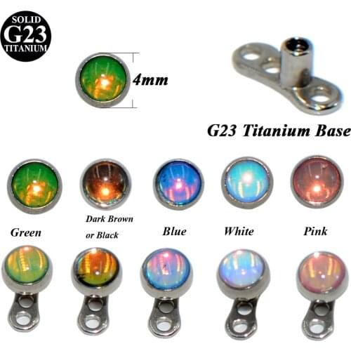1PC G23 Titanium Micro Dermal Piercing Flash Film Bling Top Dermal Anchor Skin Diver Surface Piercing 16g Piercing Body Jewelry