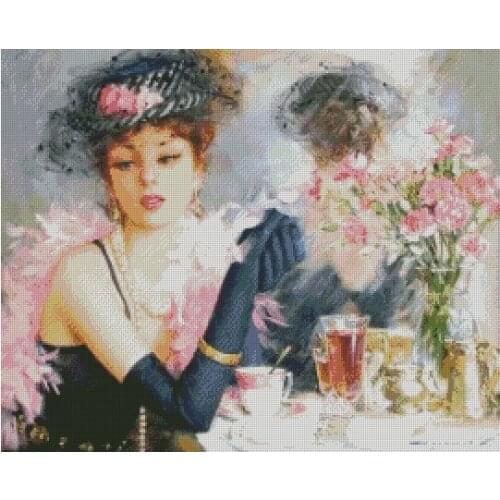 Top new Embroidery Counted Cross Stitch Kits Needlework - Crafts 14 ct DMC DIY Arts Handmade Decor -Flowers girl