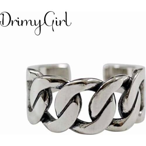 New Boho Vintage Large Hollow Chain Rings For Women Men Charm Male Retro Gothic Jewelry Drop Shipping 2021