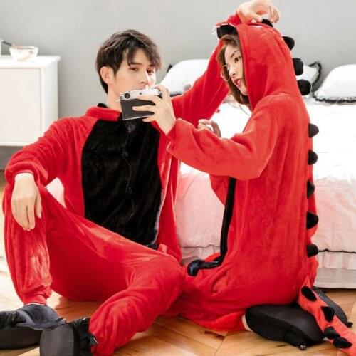 Kigurumi Adult Pajama Animal Unicorn Rainbow Women Men Dinosaur Winter Pajamas Suit Dragon Onesies Sleepwear Flannel Sets
