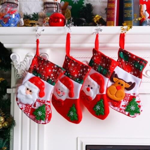 Santa Snowman Pendant Christmas Ornaments New Year Socks Christmas Decorations for Home Merry Christmas Tree Decorations