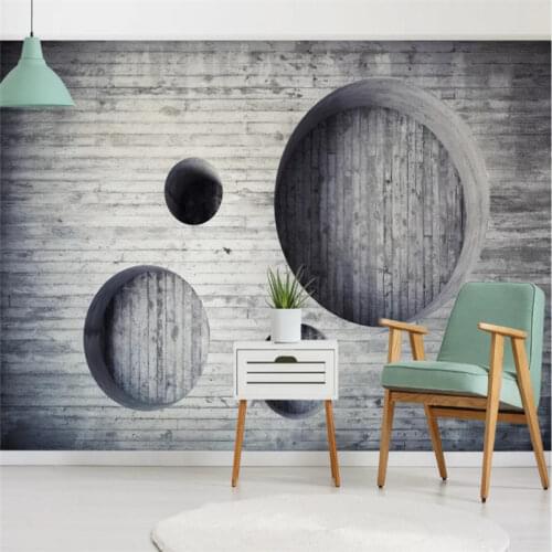 Custom 3D Stereoscopic Round Gray Lime Background Wallpaper Mural for Living Room Restaurant Bar Industrial Decor Wall Paper 3D