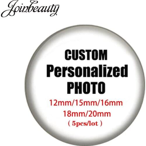 JOINBEAUTY Picture Customize Charms Beads 5pcs/lot 12mm- 20mm Glass Dome Base Cover For Necklace Keychains NA01