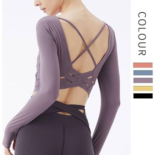 Sports Crop Top Women Yoga Shirts Fitness Wear Gym Clothing Women Running Workout Sport T-Shirts Sports Yoga Wear With Chest Pad