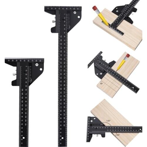 0-150/300mm T-type Woodworking Ruler Scribe Metric Multi-function Aluminum Alloy Vernier Caliper for Line Marking Measurement