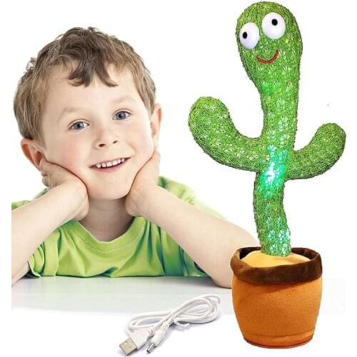 Dancing Singing Cactus Toy With Mimicking Cactus Plush Electric Toys Recording Repeating And Follow You Speak USB Rechargeable
