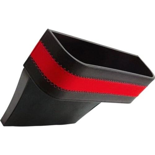 Universal Car Front Seat Pocket Storage Organizer Gap Catch Box PU Leather+ABS Black Red Multifunctional