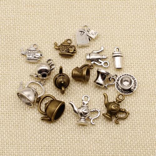 High Quality 10pcs Cup And Tea Pendant For Jewelry Making Diy Necklace Accessories