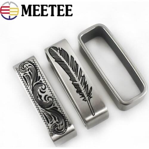 1/3/4pcs 40mm Meetee Flower Stainless Steel Belt Buckle Ring Metal Belts Loop Jeans Accessories DIY Leather Craft F1-55