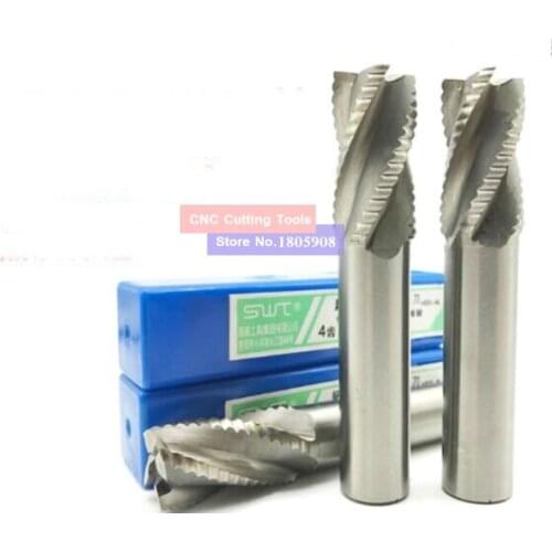 1pcs HSS-AL 4F 6/8/10/12/14/16/18/20/22/25/28/30/32mm end wave edge mills milling cutter machine tool Roughing cutter