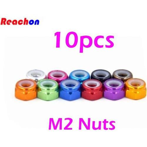 10pcs/lot M2 Aluminum alloy Nuts Hexagon locknut Nut for RC Models