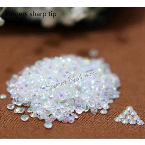 1000 pcs SS10 Transparent white AB 14 Facets Resin Round Rhinestone Sparkling Rhinestones Nail Art Decoration DIY N23