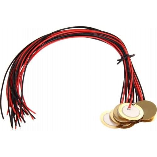 12Pcs 27mm Piezo Discs with Leads Mic Drum Trigger Acoustic Pickup CBG Guitar CNIM Hot