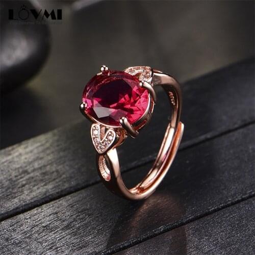 2021 Luxury 925 Sliver Ruby Gemstone Womens Ring Genuine Oval Shape Crystal Dating Resizes Rings Engagement Gift Fine Jewelry