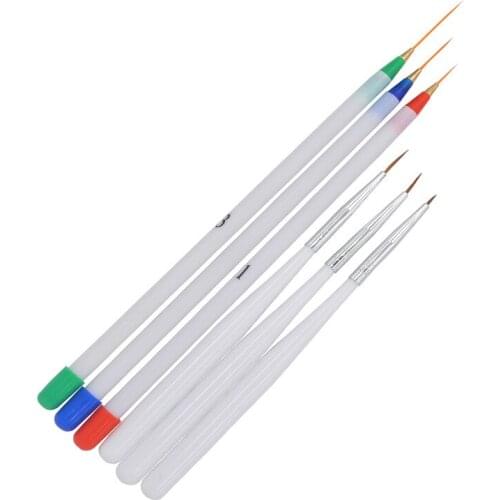 ZKO 3 Fine Drawing 3 Striping Liner Design Set Nail Tool 6Pcs/Pack Nail Art Pens Brushes 40