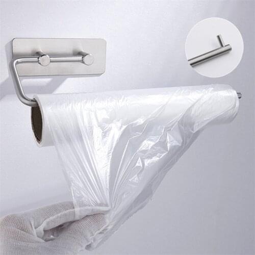 304 Stainless Steel Paper Towel Holder Rack Toilet Kitchen Roll Paper Holder Self-adhesive Kitchen Toliet Accessories Bathroom