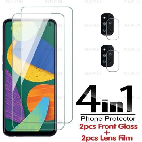 4in1 Tempered Glass For Samsung F52 5G 6.6inch HD Front Protective Glass Case For galaxy F 52 52F galax F52 Lens Protector Film
