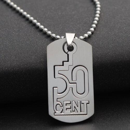 50cent Letter Stainless Steel Necklace Removable Number Figure Alphabet Word Cool Superstar Rapper Hip Hop Singer Necklaces