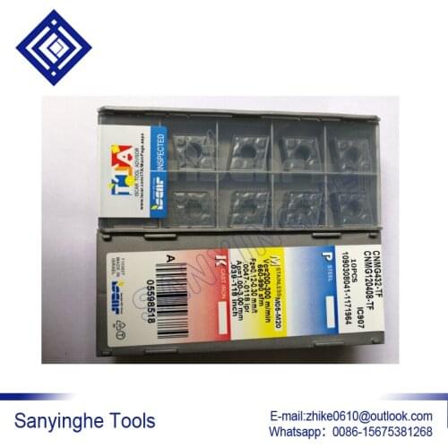 Free shipping high quality 50pcs/lots CNMG120404-TF IC907 / CNMG120408-TF IC907 cnc carbide turning inserts