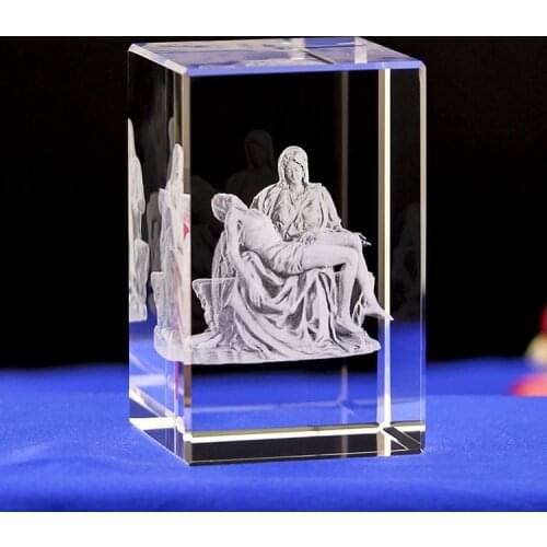6 Kinds Creative 3D Carved Jesus Cross K9 Transparent Crystal Crafts Home Christian Decoration Crusifijos Altar Church Souvenirs