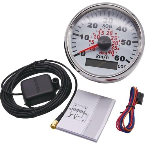 85mm Marine Boat GPS speedometer universal Meter 60 km/h Speed Gauge With red Backlight For Motorcycle Auto Truck Boat 9~32V