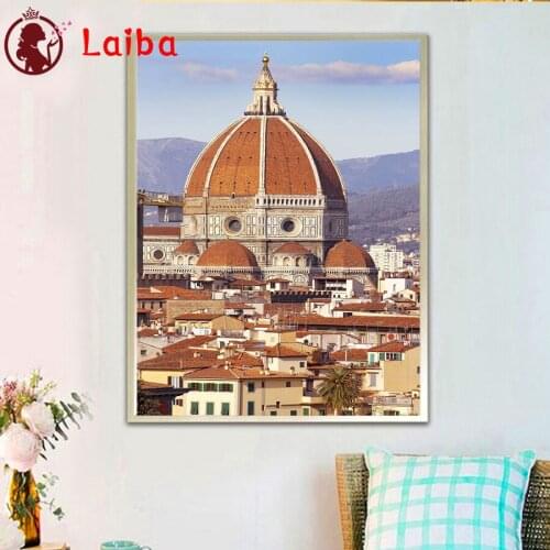 New Year Gift Diamond Painting Florence Cathedral, Italy DIY 5D Full Square round Diamond Embroidery Diamond Mosaic Cros Stitch