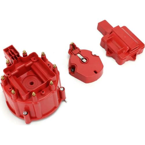 Auto accessorie Electronic IGNITION KIT Distributor Cap with Coil Rotor Red Replacement for Chevy V8 265 283 307 327 350 383