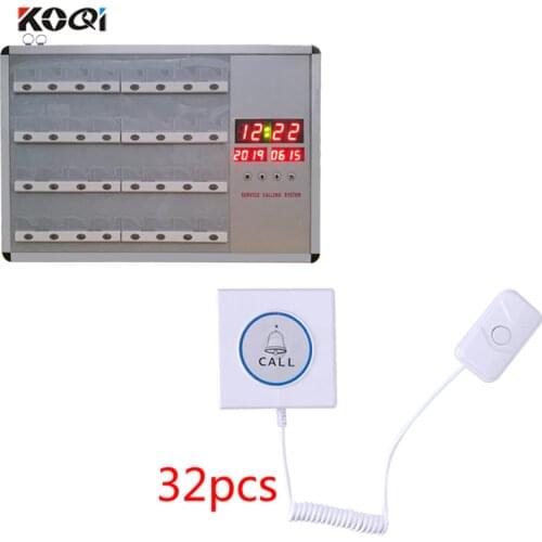 Wireless Nurse Call System for hospital with Voice Report 1 Host Display 32 have a RJ11 port to connect a additional key to call