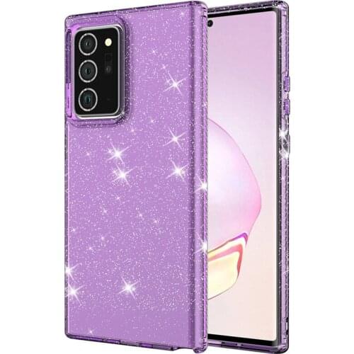 Shining Glitter Powder Silicon Phone Case For Samsung note20 Ultra Transparent Crystal Soft TPU Shockproof Star Bling Back Cover