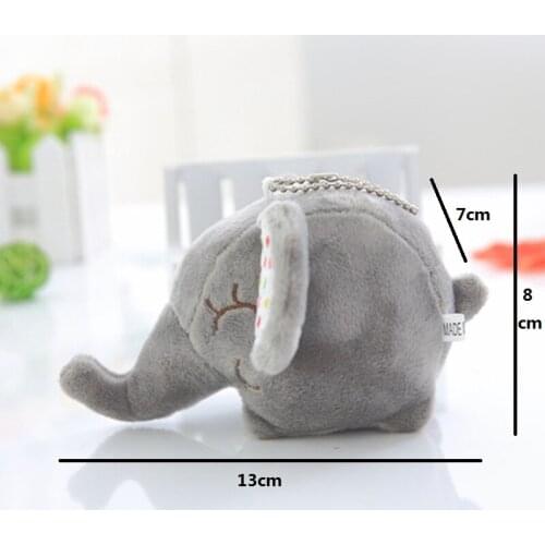 Cute Plush Pompom Yellow Elephant Keychain On the Bag Fashion Anime Toy Charms Car Key Chain For Women Trinket Doll Gift