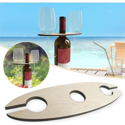 Wooden Wine Bottle and Glass Holder Wood Wine Rack Holiday Wine Holder Wine Storage Glasses Hook Stand Organizer Tray