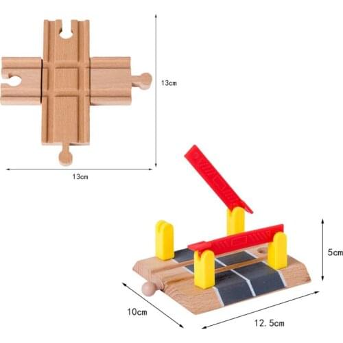 Wooden Train Track Accessories Cross Track Railway Toys Compatible All Track