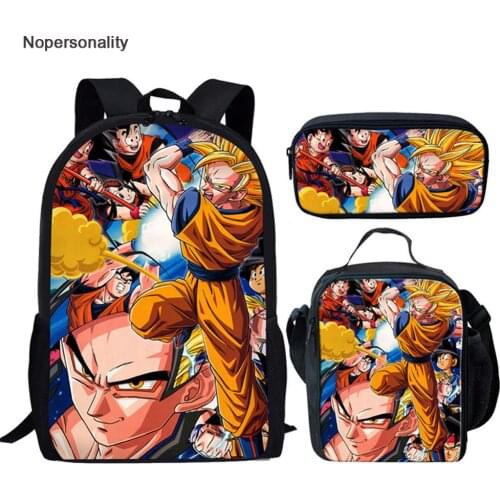 Nopersonlity Kids School Bagpack Sets Cool Cartoon Anime Print Backpack for Children Boys Elementary Student Pack
