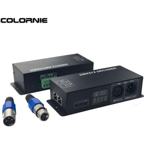 RGBW DMX512 decoder DC12V~24V 4chx4A RGBW DMX512 Decoder with digital display DMX512 LED Controller