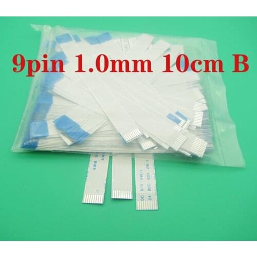 1pcs new FFC FPC 9pin flat flexible cable 1.0mm pitch 9-pin reverse length 100mm width 10mm strip 9p flexible cable