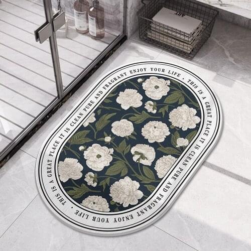 Diatom Mud Bath Mat Home Carpet in The Living Room Doormat Entrance Door Mat Vintage Non-slip Quick Dry Kitchen Bathroom Carpet