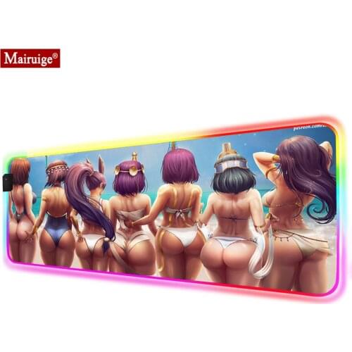Big Ass Butt Sexy Girls Cul Gloway Carpet Led Play Mat Slipmat Rgb Rug Deco Gaming Lights Mouse Pad with Backlight for Computer